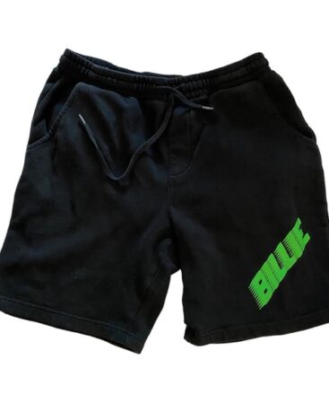 Black Billie Eilish Shorts Green logo